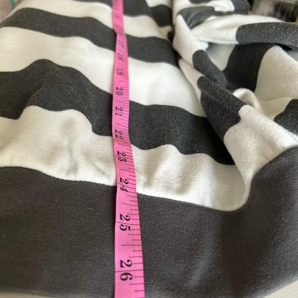 Charcoal and White Striped Hoodie - Picture 6 of 7